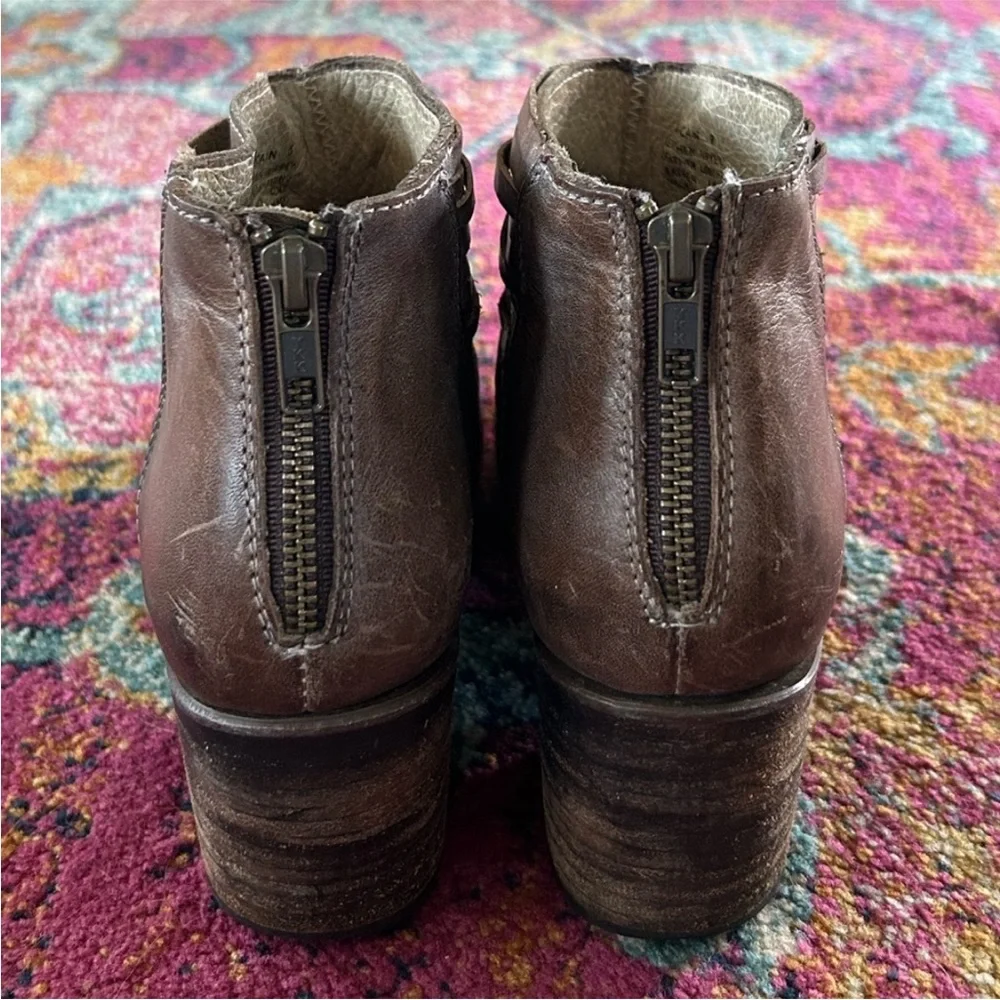 Freebird by Steven | Women’s Brown Leather/Suede Strappy Cain Ankle Boots Size 8 - Picture 9 of 15